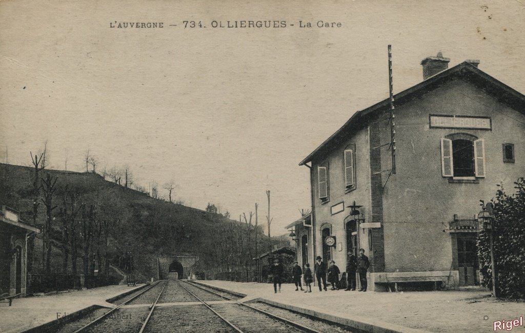 63-Olliergues - La Gare - 734 Edition Ambert.jpg