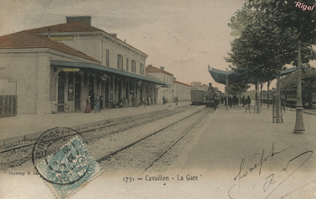 84-Cavaillon - La Gare - 1751 Phototypie E Lacour Marseille.jpg