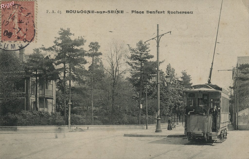 92-Boulogne-sur-Seine - Place Denfert Rochereau - Tramway - 65 F A.jpg