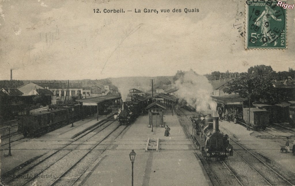 91-Corbeil - La Gare vue des Quais - 12 Edit L Henriot.jpg