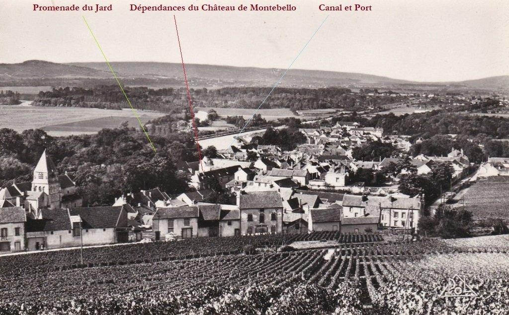 Mareuil sur Ay - Vue d'ensemble, promenade du Jard, dépendances du château, canal.jpg