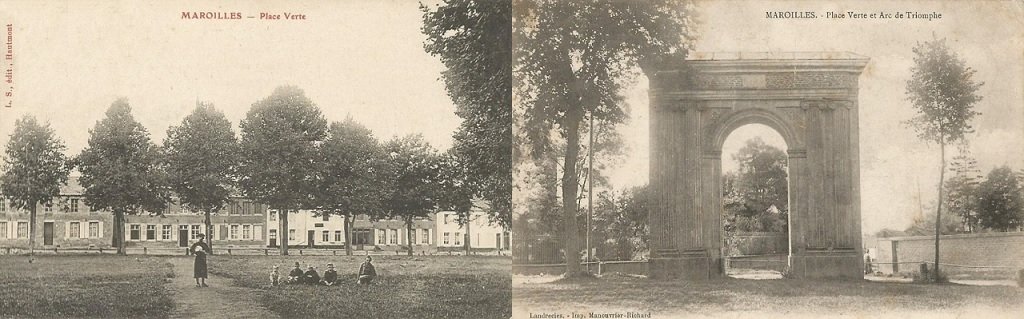 Maroilles - Place Verte - Place Verte et Arc de triomphe.jpg