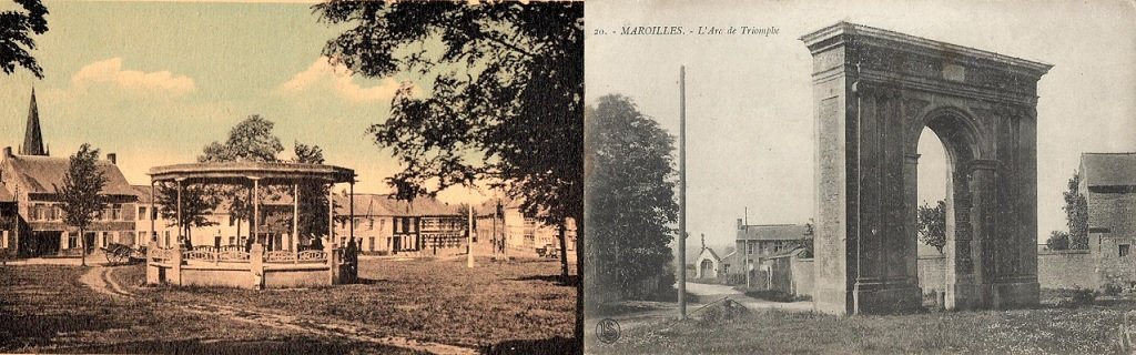 Maroilles - Kiosque à musique de la Place Verte - L'Arc de Triomphe.jpg