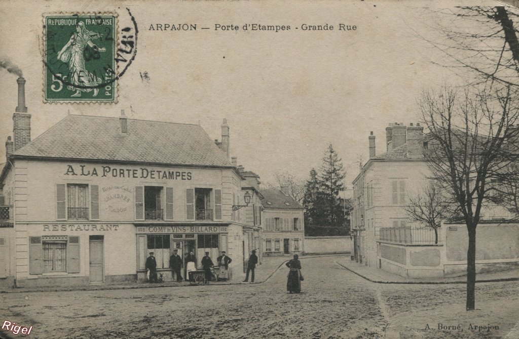 91-Arpajon - Porte d'Etampes - Grande Rue - A Borné.jpg