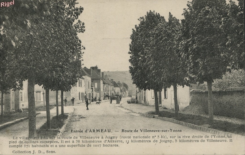 89-Entrée d'Armeau - Route de Villeneuve-sur-Yonne - 2 Collection J D.jpg
