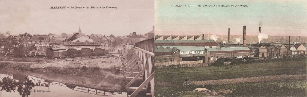 Marpent - Le Pont sur la Sambre et la Place à la Ducasse - Les Usines Baume-Marpent.jpg