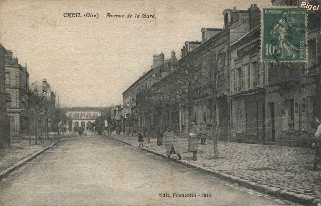 60-Creil - Avenue de la gare - Edit Francolin 1918.jpg