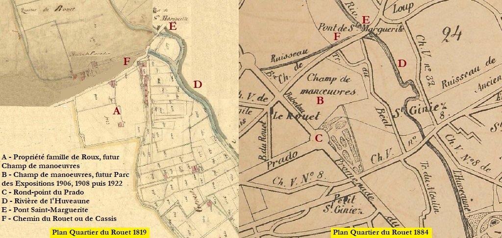 Marseille - Plan quartier du Rouet 1819 et 1884.jpg
