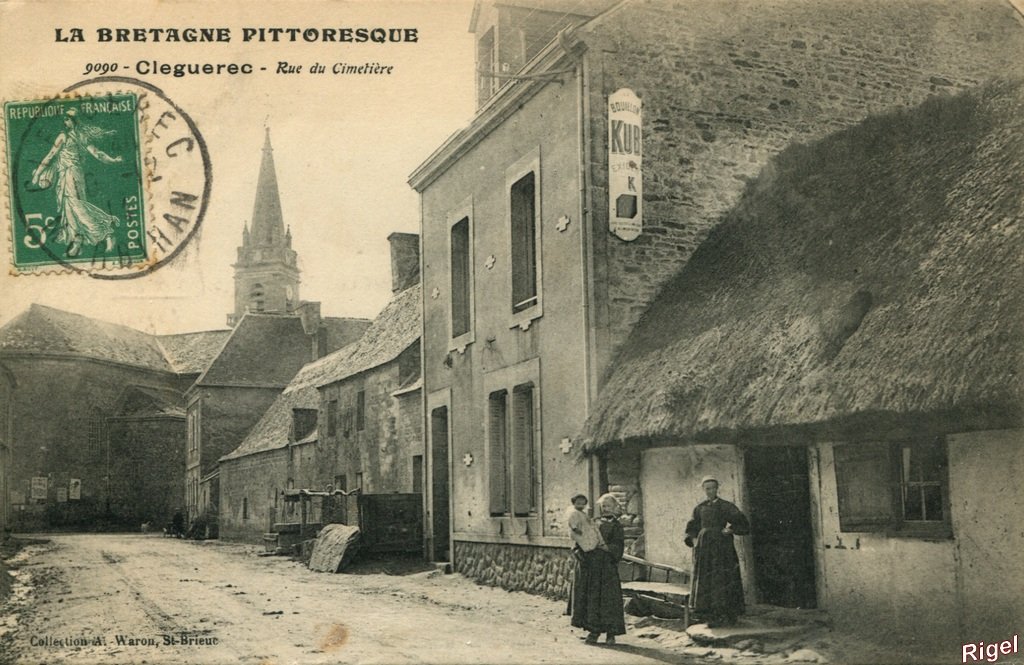 56-Cléguérec - Rue du Cimetière - 9090 Collection A Waron.jpg