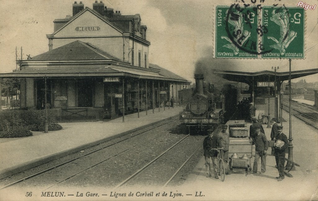 77-Melun - La Gare - Lignes Corbeil et Lyon - 56 LL.jpg