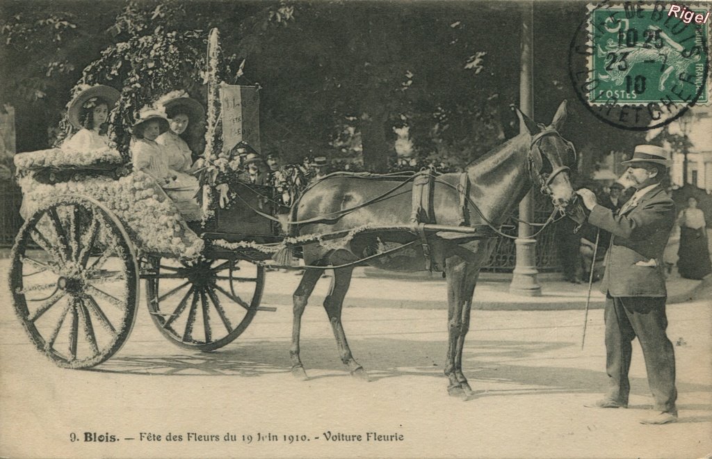 41-Blois - Fête Fleurs 1910 - Voiture Fleurie - 9.jpg