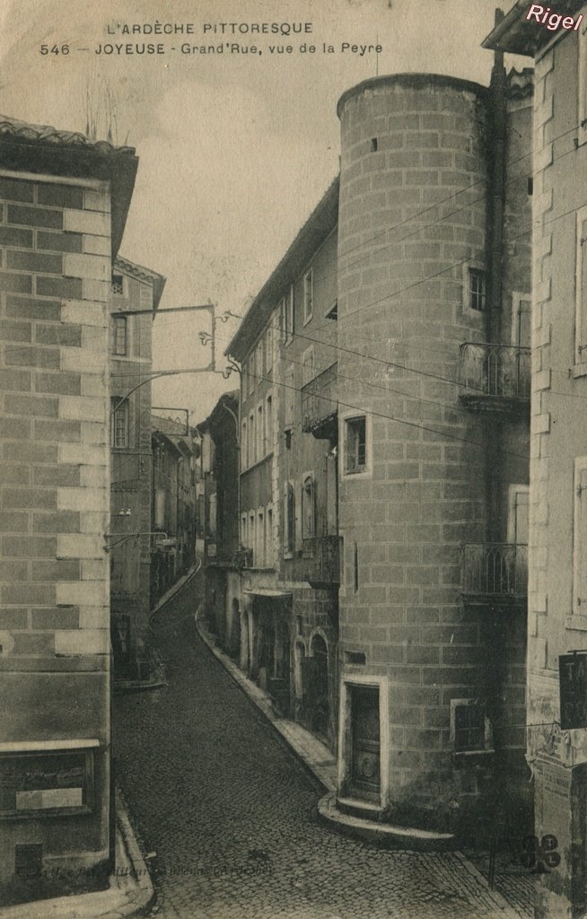 07-Joyeuse - Grand-Rue - Vue de la Peyre - 546 C Artige fils éditeur - MTIL.jpg