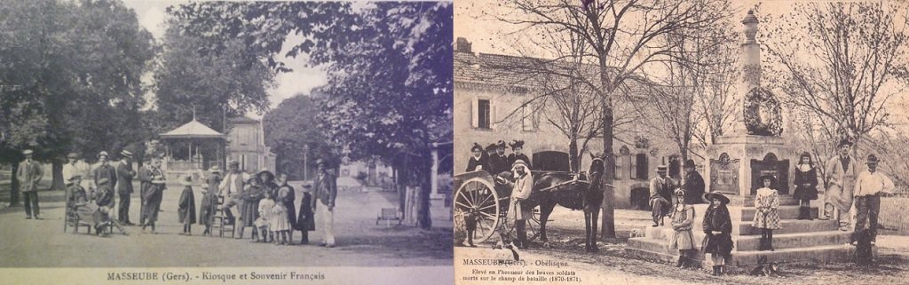 Masseube - Le Kiosque et le Souvenir Français - Monument du Souvenir Français 1870-1871.jpg