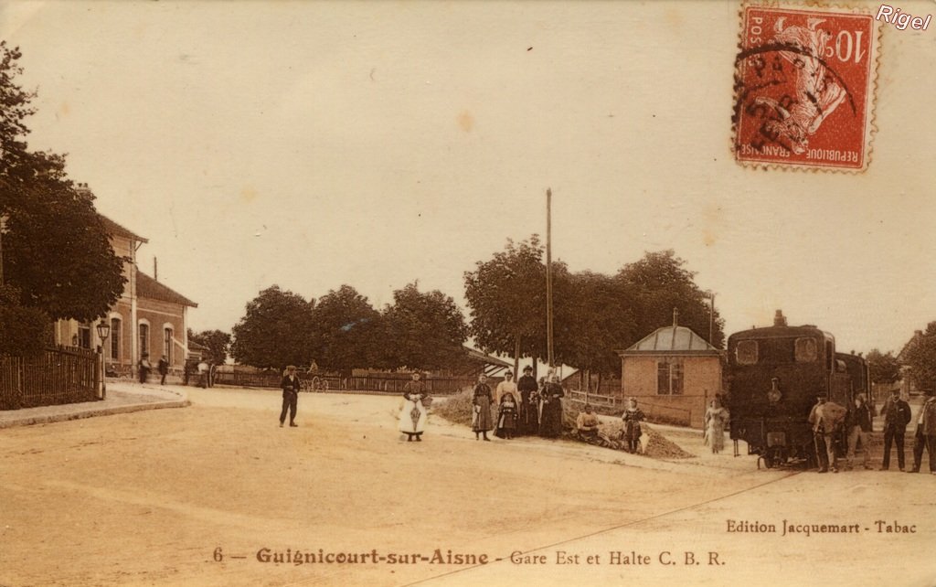 02-Guignicourt - Gare EST et Gare CBR - 6 Edition Jacquemart - Tabac.jpg