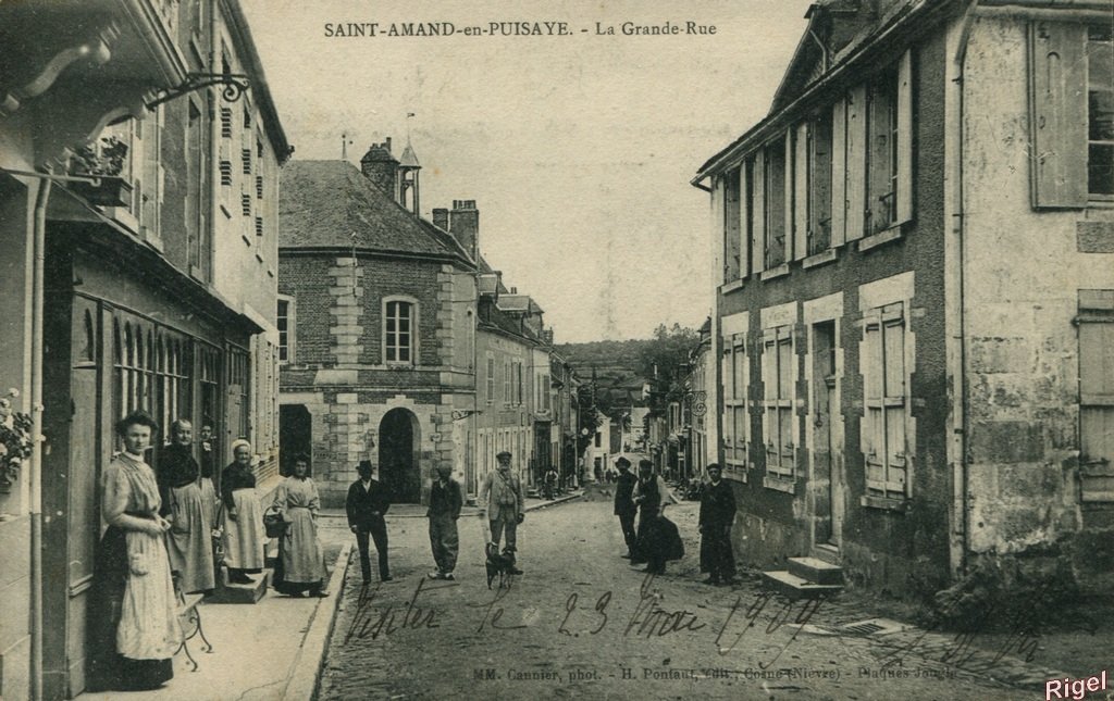 58-SAINT-AMAND en PUISAYE - La Grande-Rue - MM Cannier phot - H Pontaut édit.jpg