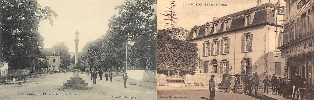 Mauléon - La Croix Blanche ou de Maÿtie et les Allées de Soule, vues de la Sous-Préfecture - Sous-Préfecture.jpg