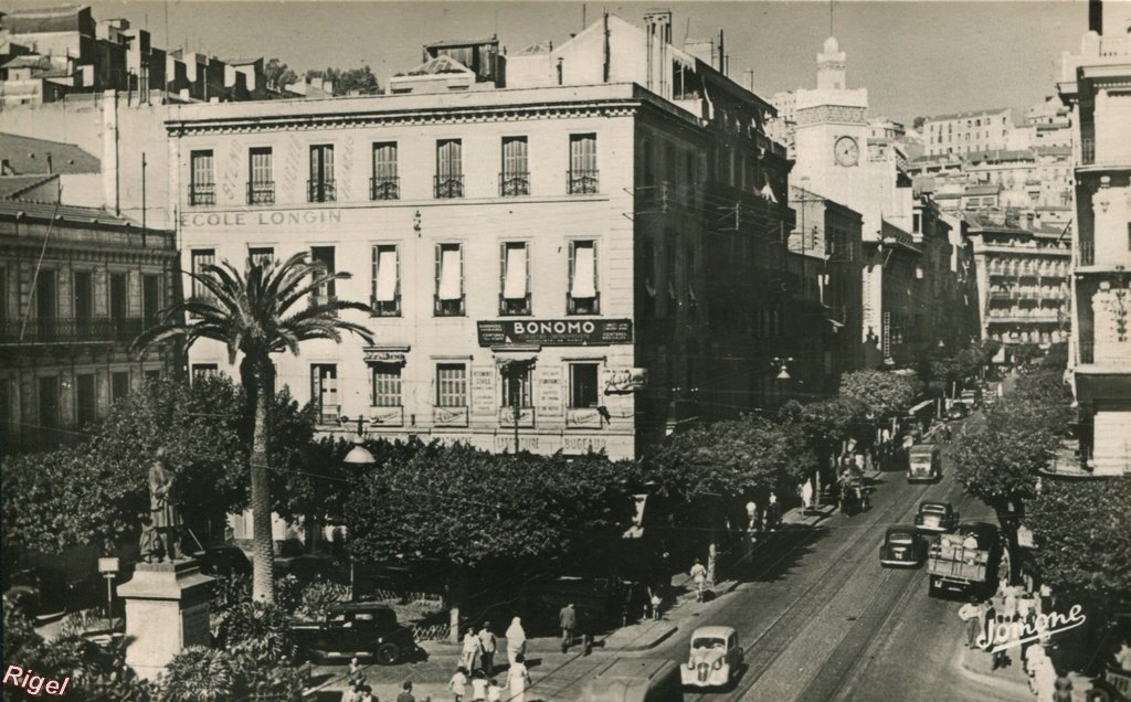 99-Algérie - Alger - Place Bugeaud et Rue d'Isly - 15 Edition Jomone.jpg