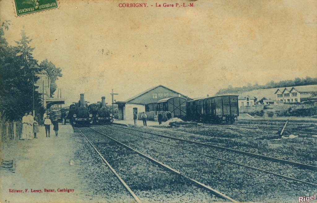 58-Corbigny - La Gare PLM - Editeur F Leroy Bazar.jpg