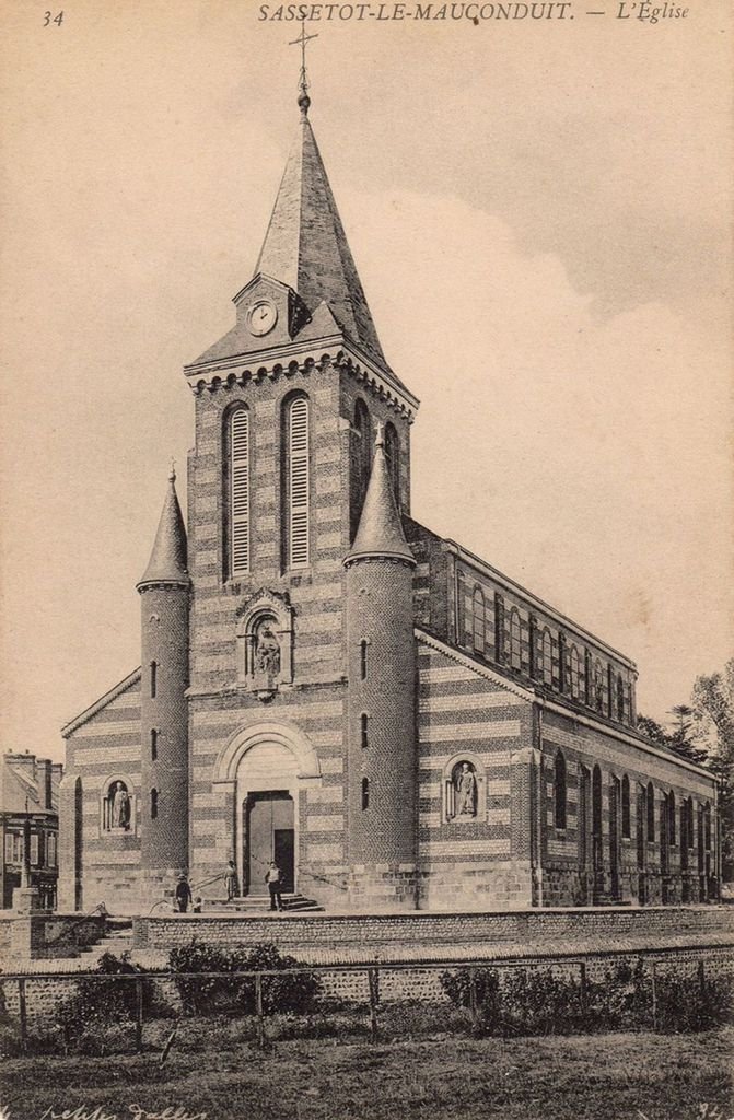 76 - SASSETOT-LE-MAUCONDUIT - 34 - L'Eglise - Coll. Antoine Proffit - ENP - 05-11-22.jpg