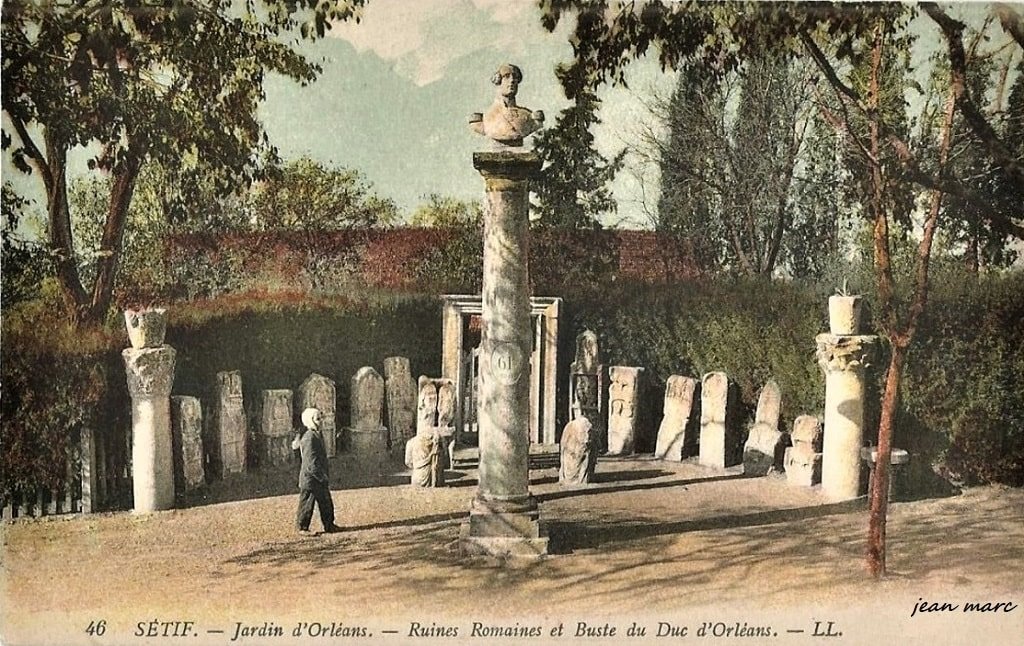 Sétif - Ruines romaines et buste du duc d'Orléans.jpg