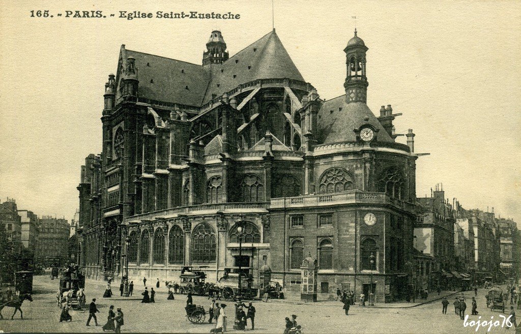 75001-Paris-Eglise Sainte Eustache deux cadrans.jpg