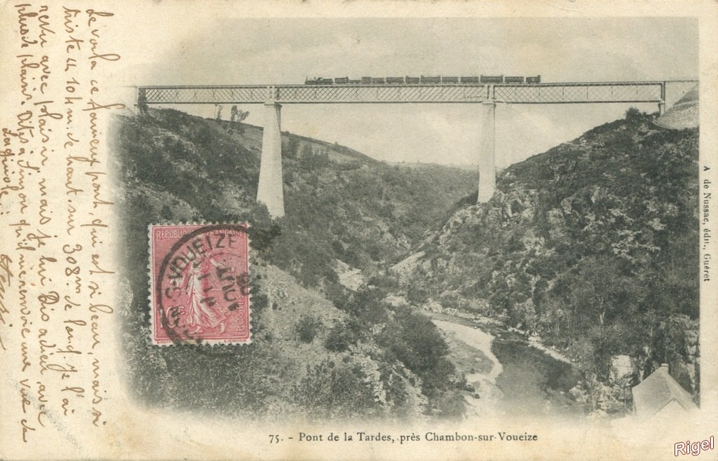 23-Chambon - Pont de Tardes - Train - 75 A de Nussac édit.jpg