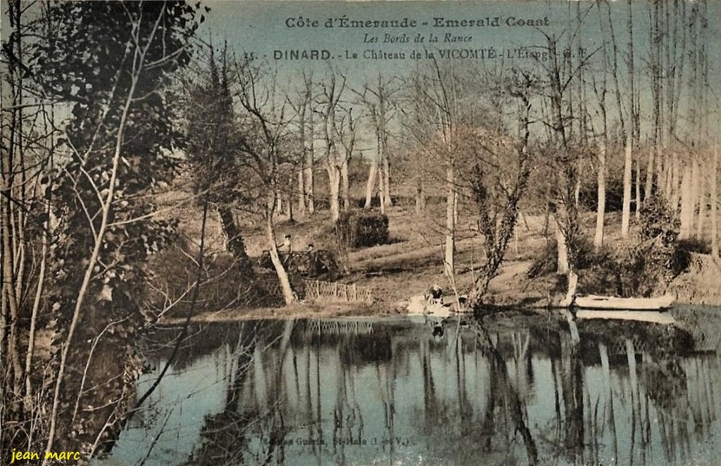 La Vicomté-en-Dinard - Le Château, l'étang (colorisé).jpg