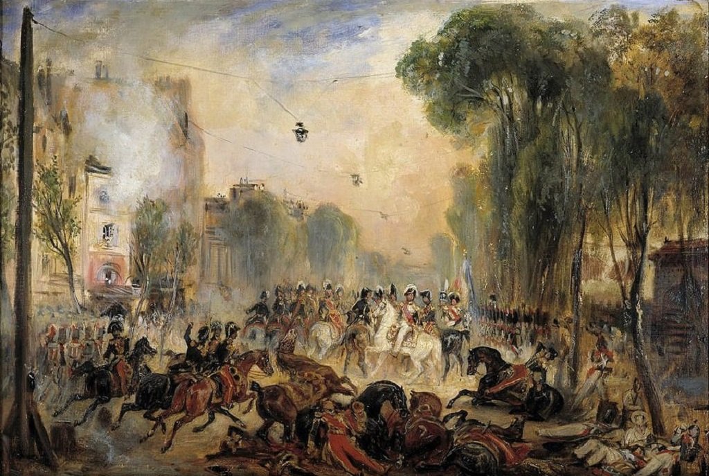 L'attentat de Fieschi boulevard du Temple 1835 (huile sur toile, Maurice Delondre) Musée Carnavalet.jpg