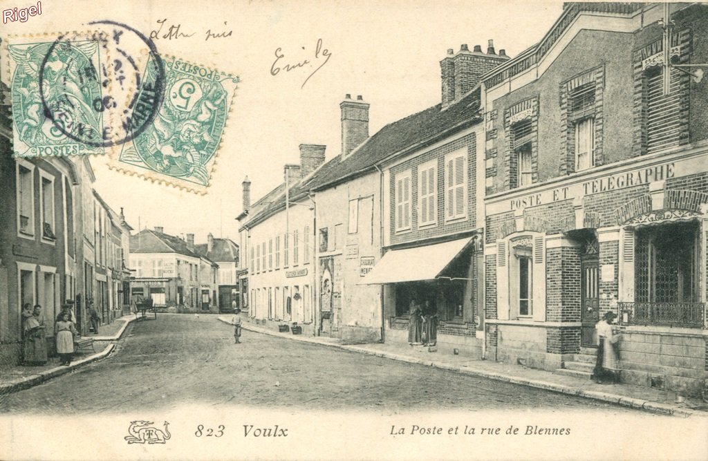 77-Voulx - Poste et Rue de Blennes - 823 La Salamandre.jpg