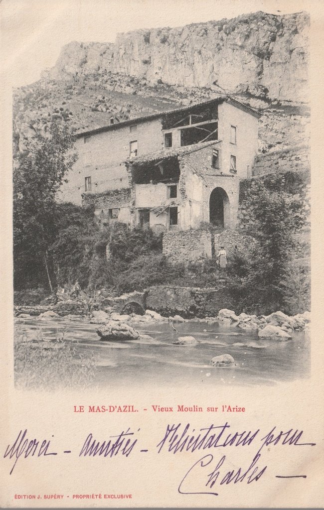 Le Mas d'Azil - Vieux Moulin sur l'Arize.jpg