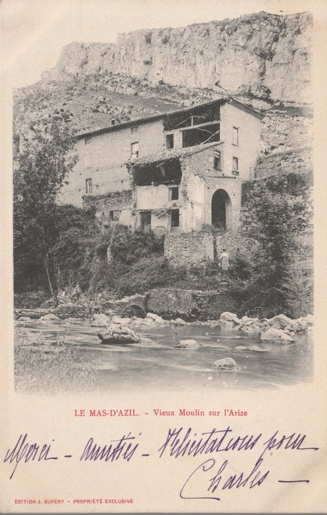 Le Mas d'Azil - Vieux Moulin sur l'Arize.jpg