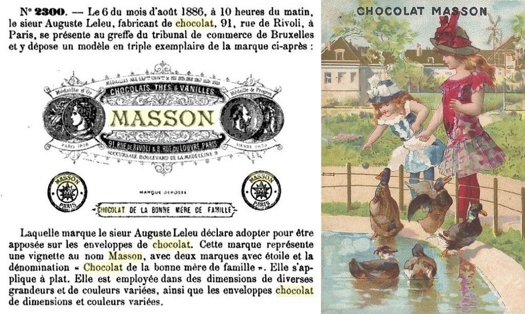 06 1886 Dépôt de marque Masson à Bruxelles - Réclame Chocolat Masson.jpg