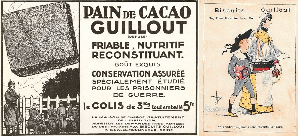 Biscuits Guillout réclame 23 octobre 1915 journal Le Flambeau - Autre réclame vers 1900.jpg