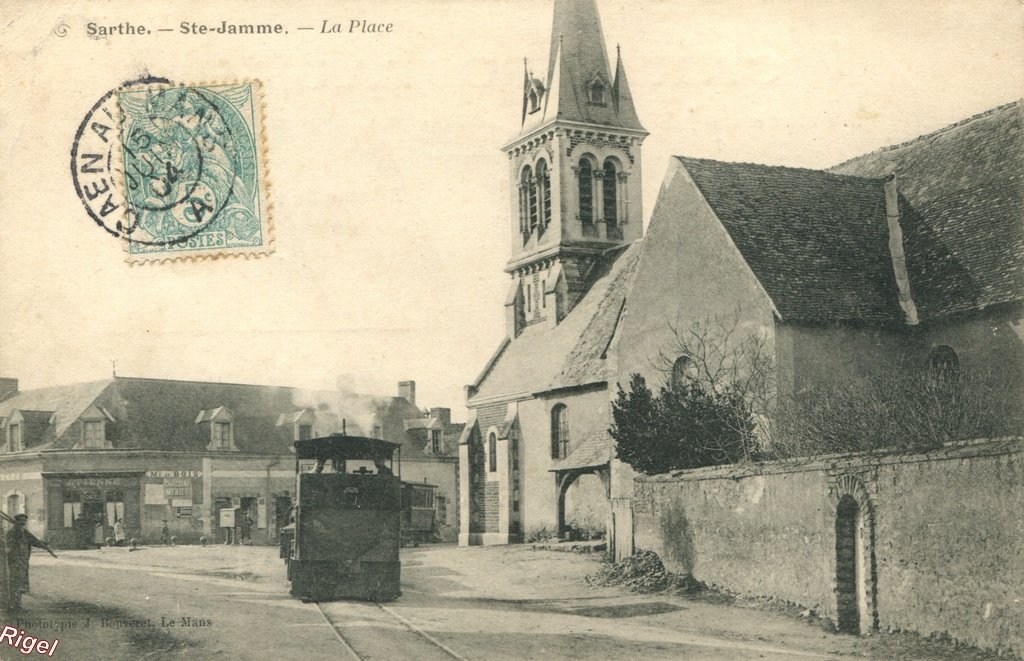 72-Ste-Jamme - La Place - Tramway - Phototypie J Bouveret.jpg
