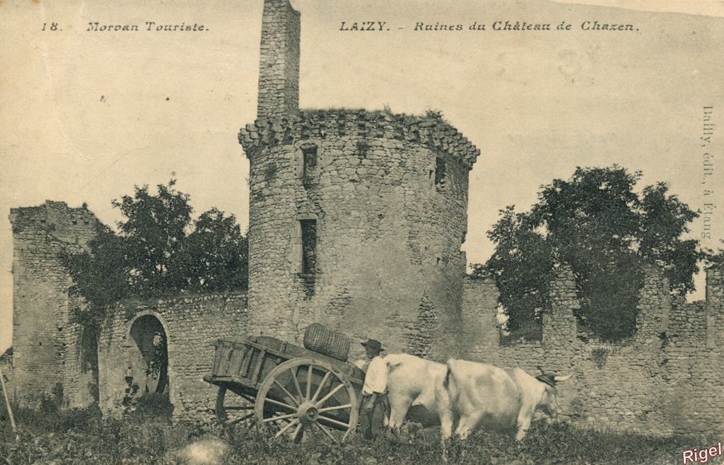 Attelage - Laizy - Ruines Château - 18 Bailly édit.jpg
