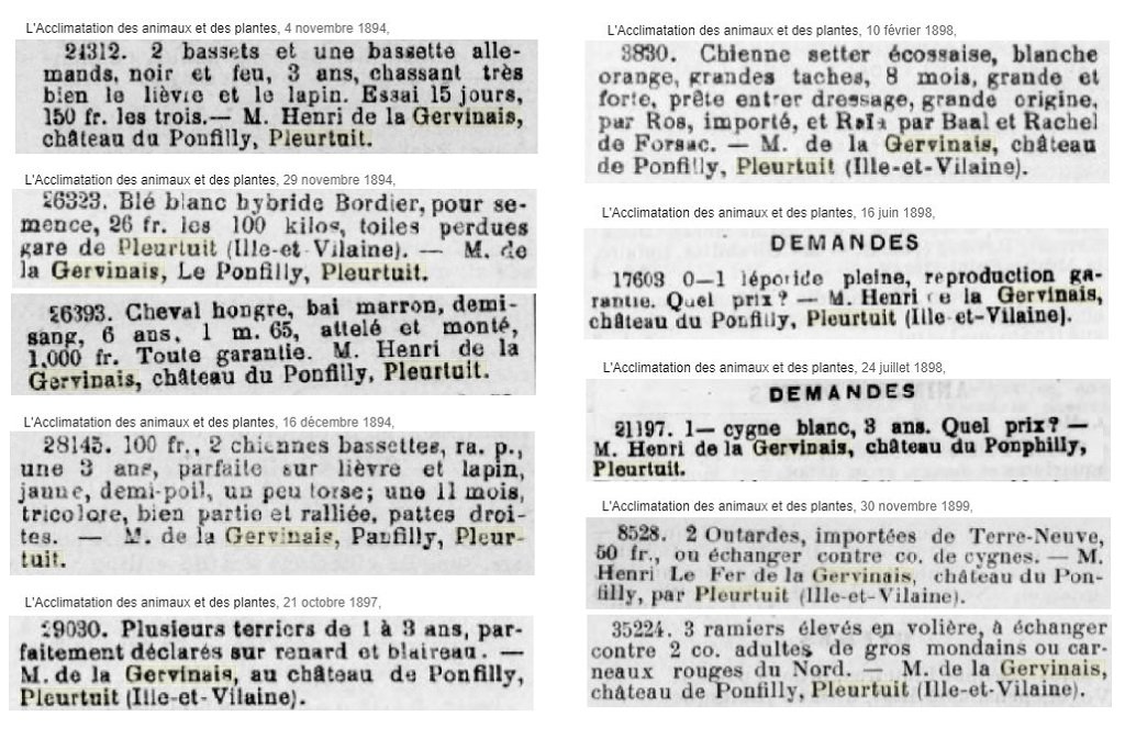 1894 à 1899 Annonces Henri de la Gervinais, Château de Ponfilly.jpg