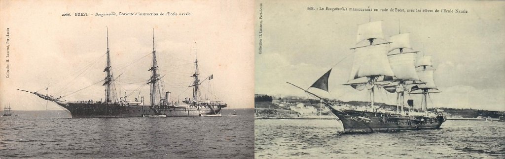 Brest - Le Bougainville, corvette d'instruction de l'Ecole Navale - Manoeuvre du Bougainville, toutes voiles dehors.jpg