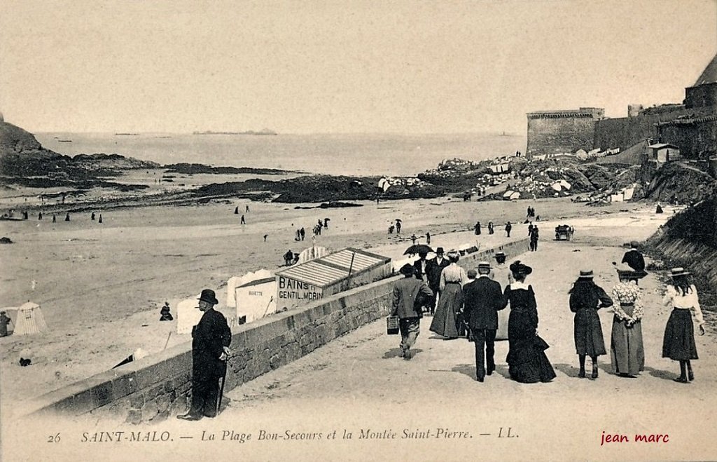 Saint-Malo - La Plage de Bon Secours et la Montée Saint-Pierre.jpg