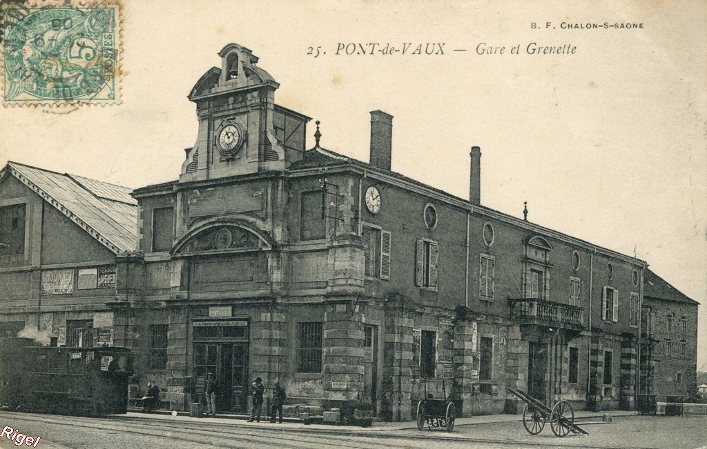 01-Pont-de-Vaux - Gare et Grenette - 25 BF Chalon.jpg