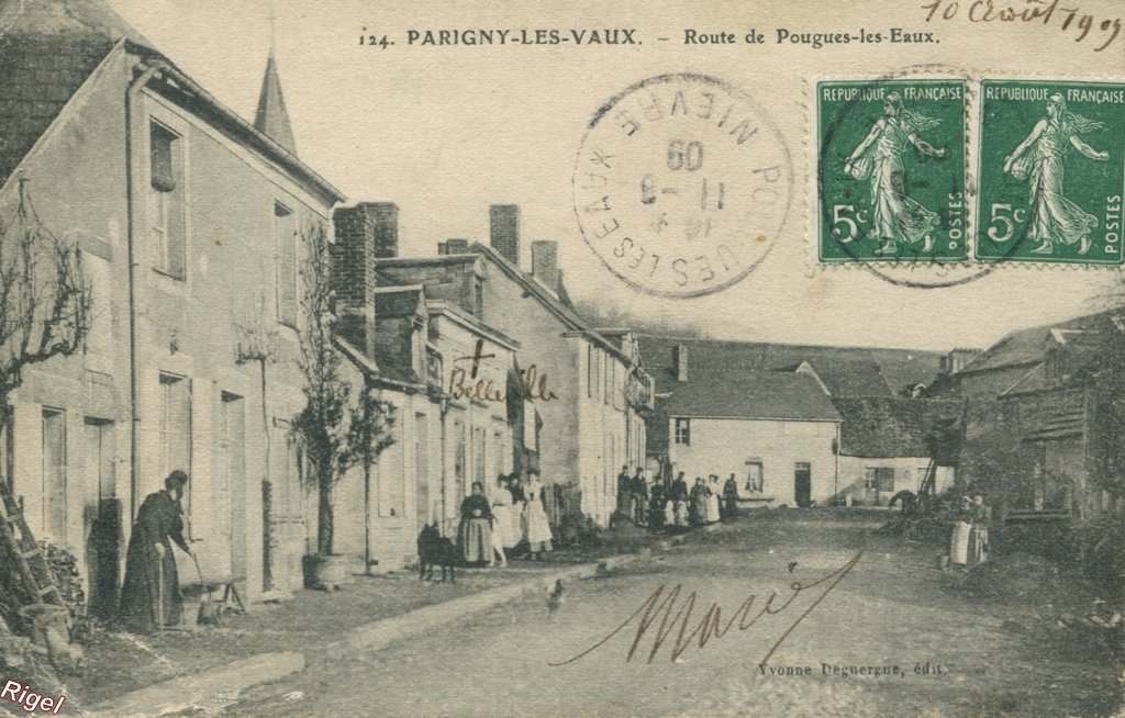 58-Parigny-les-Vaux - Route de Pougues-les-Eaux - 124 Yvonne Deguergue édit.jpg