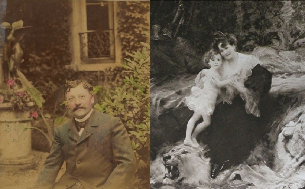 01c Portrait anonyme d'Aimé Morot (vers 1880-1885) - Suzanne Gérôme-Morot et sa fille Aymée-Arlette par Aimé Morot (1904).jpg