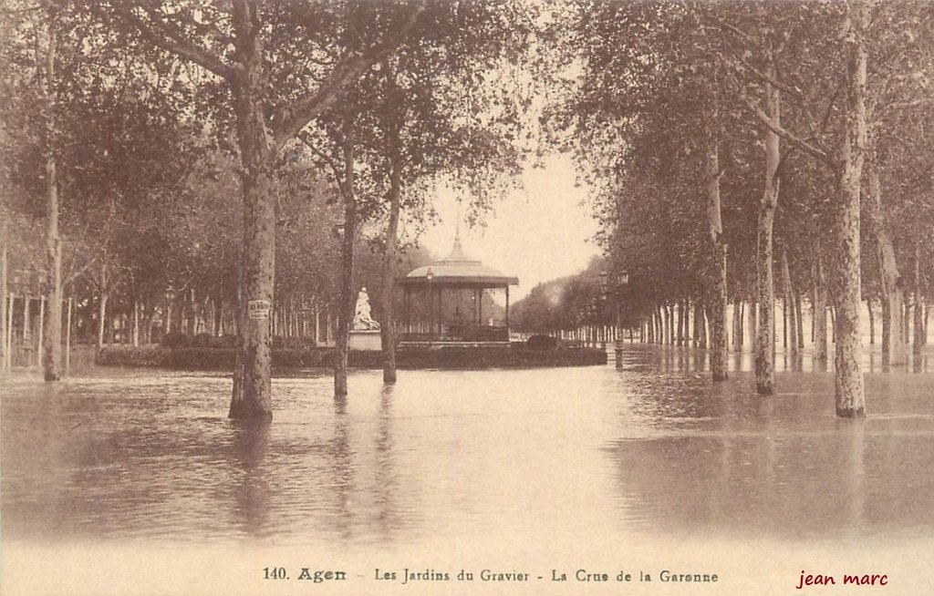 Agen - Les Jardins du Gravier - La Crue de la Garonne (coll. Nouvelles Galerie. E. Billières).jpg