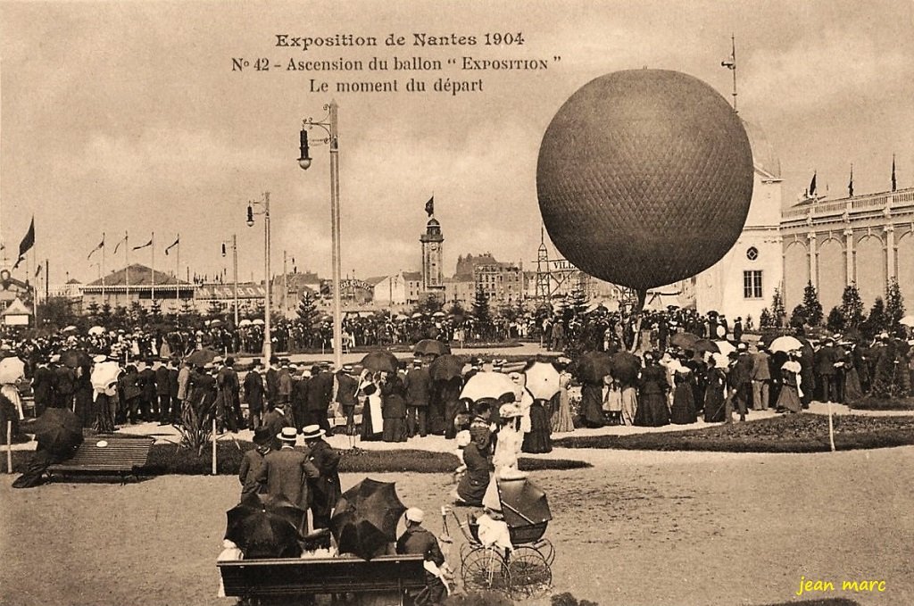 Nantes - Exposition 1904 - Ascension du ballon Exposition - Le Moment du départ.jpg