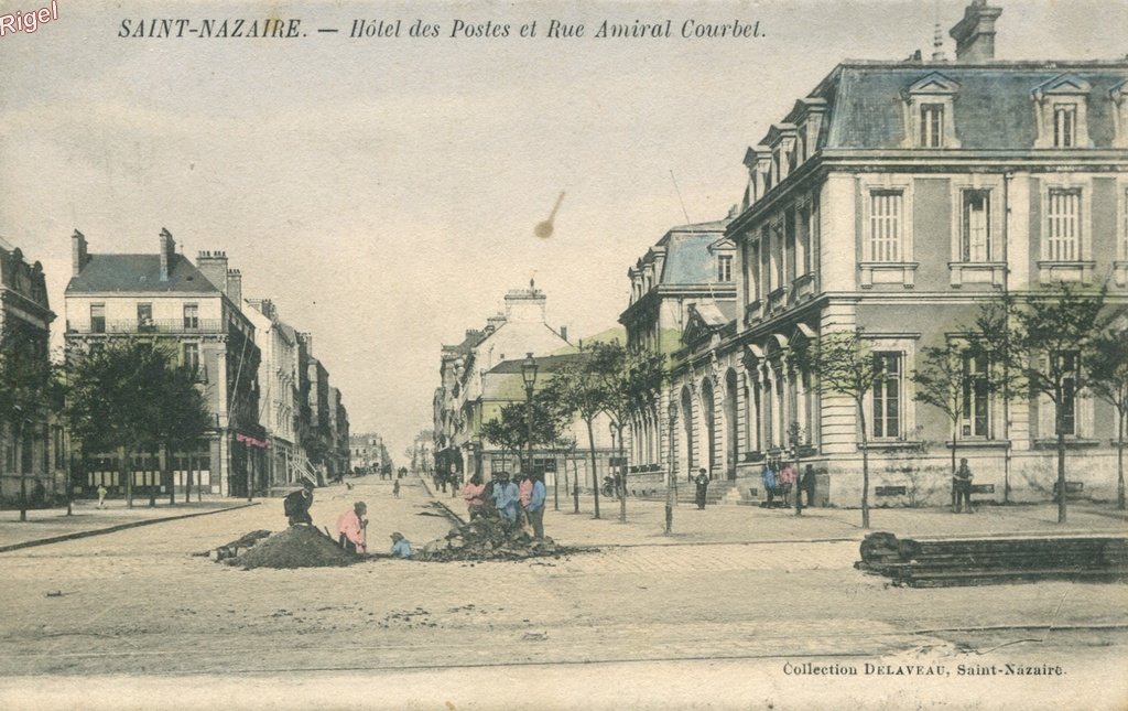 44-St-Nazaire - Poste - Rue Courbet - Color - Delaveau.jpg