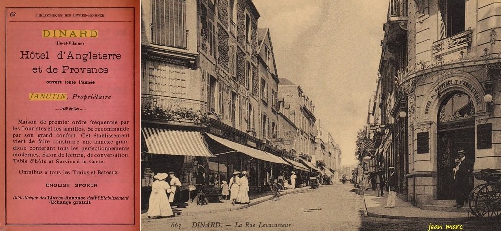 Dinard - Hôtel d'Angleterre et de Provence Publicité 1897 - Rue Levavasseur.jpg