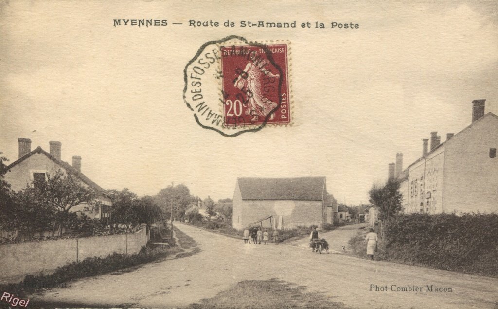 58-Myennes - Route de St-Amand et la Poste - Phot Combier Macon.jpg