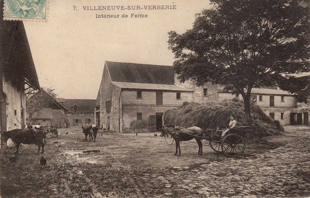 60 - VILLENEUVE-SUR-VERBERIE - 7 - Intérieur de Ferme - Dury, éditeur - 12-0(-24.jpg