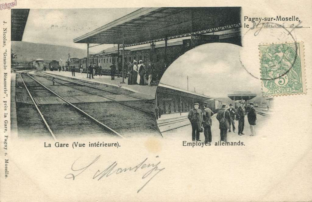 54-Pagny-Moselle - La Gare - Vue Intérieure - Employés Allemands - J. Nicolas.jpg