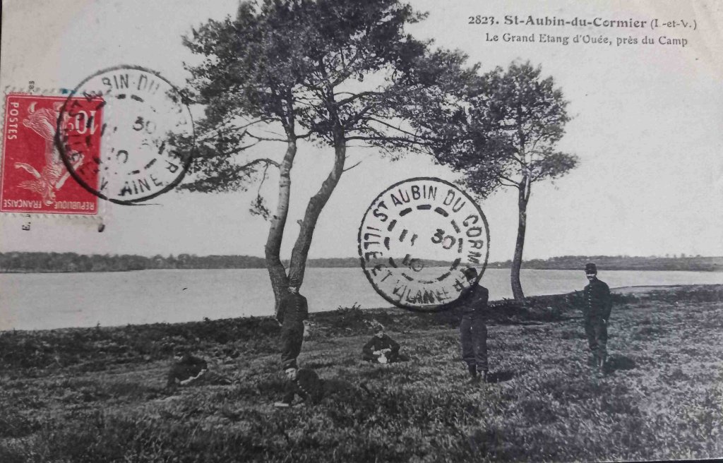 2823 - Saint Aubin du Cormier - le grand étang d'Ouée, près du camp.jpg
