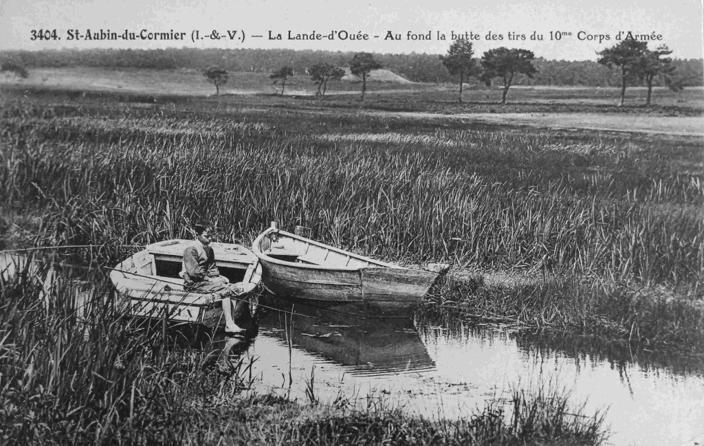 3404 - Saint Aubin du Cormier - La lande d'Ouée - Au fond la butte des tirs du 10ème corps d'armée - emr.jpg
